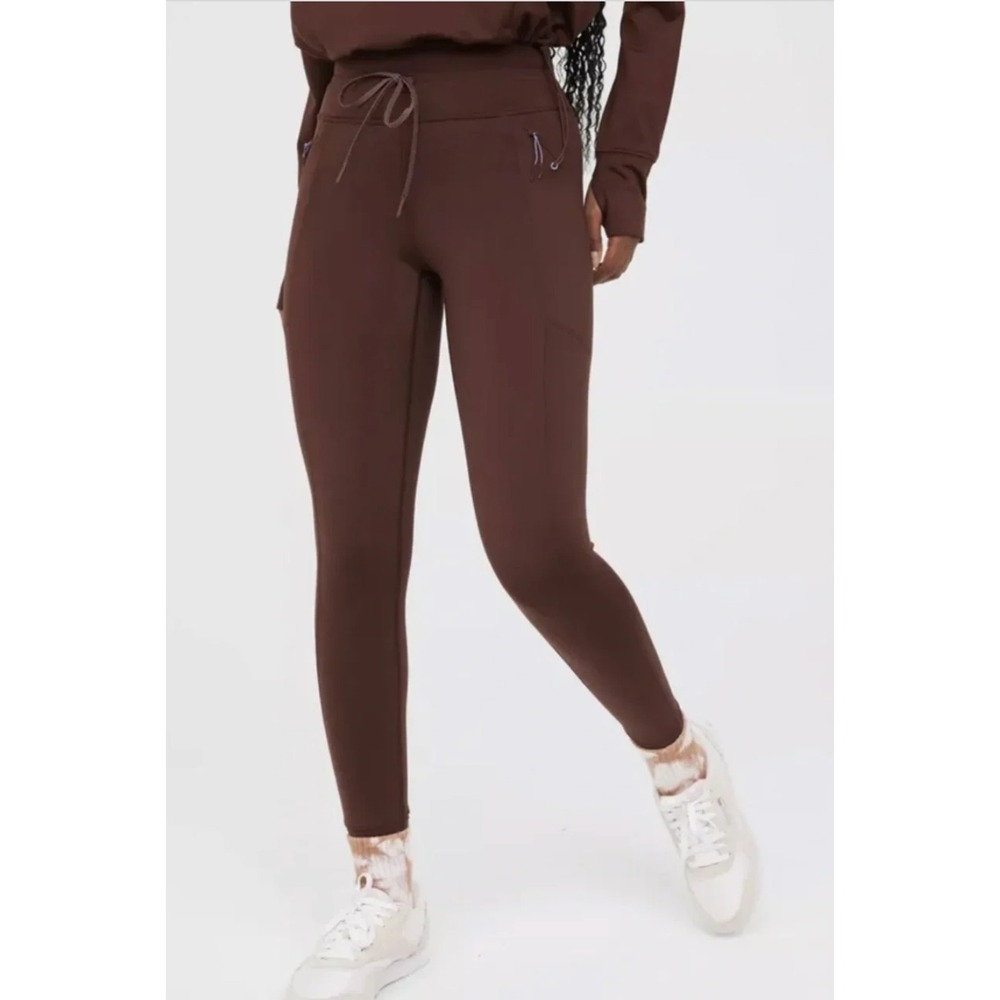 OFFLINE by Aerie Warmup Leggings Burgundy High Rise Women's Size Large Short